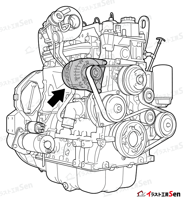 エンジンのテクニカルイラスト(サンプル)